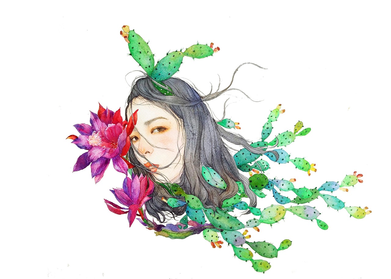 Portrait, flower background, artwork — Affiliate Success Stories in 55 Club