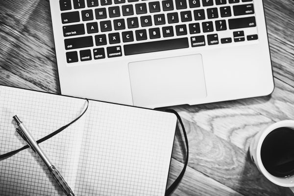 Computer, notebook, coffee — No Strain, No Games: When You Just Want Something Simple